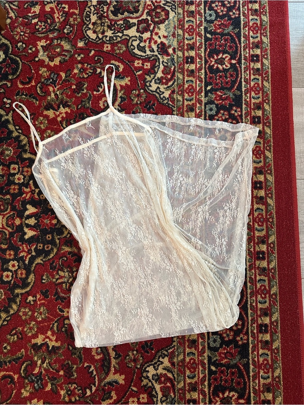 Sheer Lace Slip Maxi Dress - Ivory White